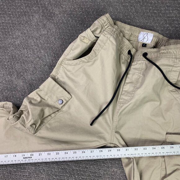 Kuwalla Tee Cargo Jogger Pants Men's Small Khaki Drawstrings - Picture 13 of 14